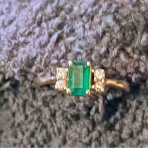 Gold and Green Gemstone Ring